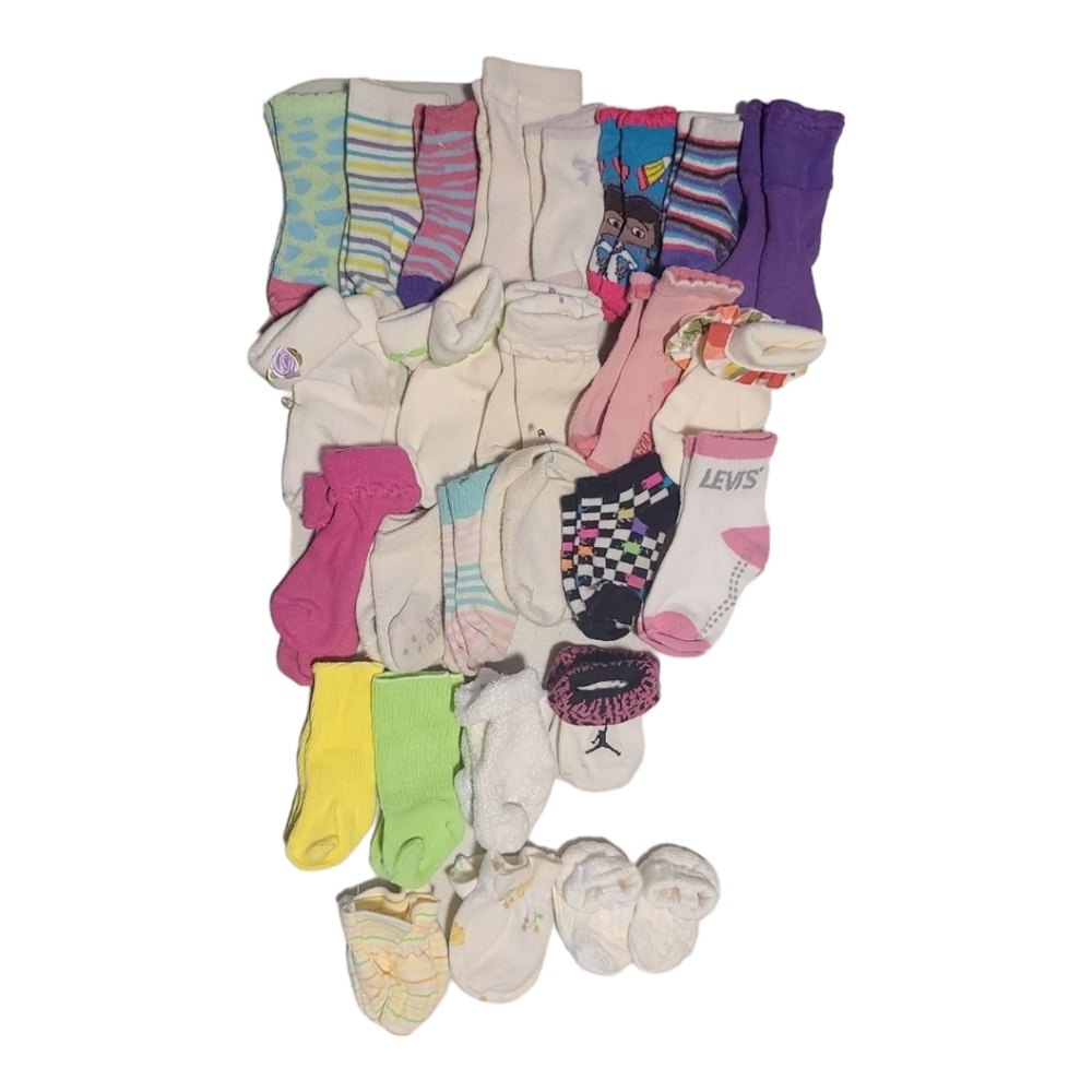 Bundle of Baby & Toddler Girl's Socks & No Scratch Mittens